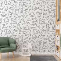 Charming Yoga Kittens Pattern  Wallpaper Mural 4