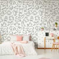 Charming Yoga Kittens Pattern  Wallpaper Mural 6