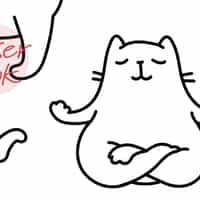 Charming Yoga Kittens Pattern  Wallpaper Mural 7