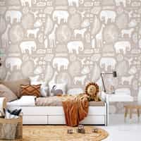 African Safari Animals Pattern Wallpaper Mural 2