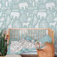 African Safari Animals Pattern Wallpaper Mural 2