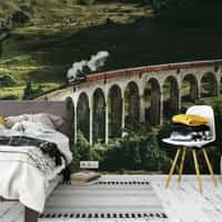 Classic Train in Forest Wallpaper Mural 5