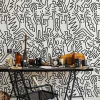 Abstract Energetic Dance Figures Wallpaper Mural 1