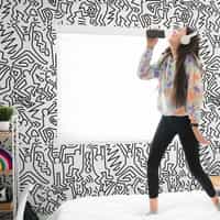 Abstract Energetic Dance Figures Wallpaper Mural 3