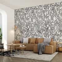 Abstract Energetic Dance Figures Wallpaper Mural 6