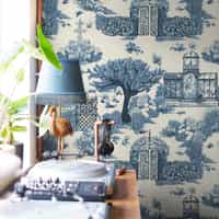 Monochrome Traditional Asian Garden Wallpaper Mural 1