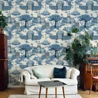 Monochrome Traditional Asian Garden Wallpaper Mural 2