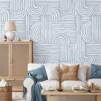 Abstract Minimalist Contour Lines Wallpaper Mural 1