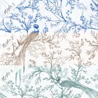 Chinoiserie Bird and Blossom Pattern Wallpaper Mural 5