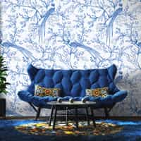 Chinoiserie Bird and Blossom Pattern Wallpaper Mural 3
