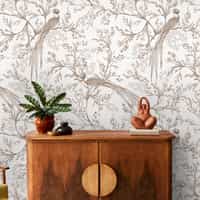 Chinoiserie Bird and Blossom Pattern Wallpaper Mural 1