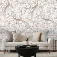 Chinoiserie Bird and Blossom Pattern Wallpaper Mural 3
