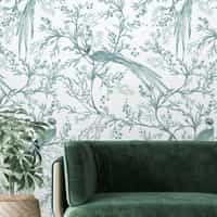 Chinoiserie Bird and Blossom Pattern Wallpaper Mural 2