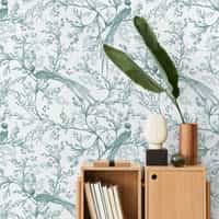 Chinoiserie Bird and Blossom Pattern Wallpaper Mural 3