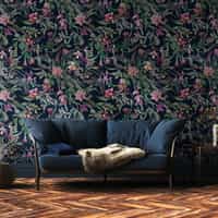 Exquisite Midnight Garden Bloom Wallpaper Mural 1