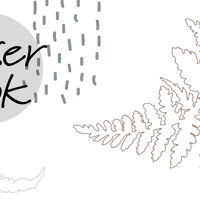 Abstract Hand Drawing Leaves Wallpaper Mural 3