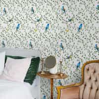 Exotic Colorful Birds Watercolor Wallpaper Mural 2
