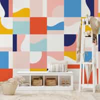 Abstract Colorful Geometric Shapes Wallpaper Mural 2
