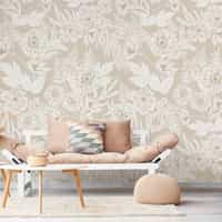 Elegant Watercolor Peony Pattern Wallpaper Mural 2