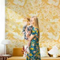 Elegant Watercolor Peony Pattern Wallpaper Mural 1