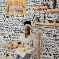 Romantic Calligraphy Love Phrases Wallpaper Mural 6