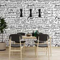 Romantic Calligraphy Love Phrases Wallpaper Mural 5