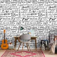 Romantic Calligraphy Love Phrases Wallpaper Mural 4