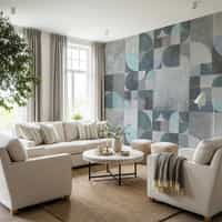 Abstract Soft Cement Geometric Wallpaper Mural 4