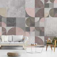 Abstract Soft Cement Geometric Wallpaper Mural 1