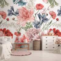 Girls Room Flower Bouquet Wallpaper Mural 1