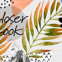 Abstract Botanical Leaves Shapes Wallpaper Mural 4