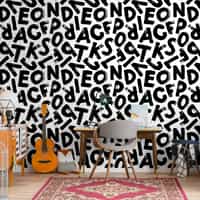 Modern Calligraphy Art Pattern Wallpaper Mural 4