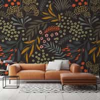 Elegant Branches and Floral Wallpaper Mural 2