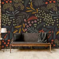 Elegant Branches and Floral Wallpaper Mural 4