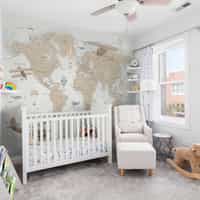 Classic Explorer Airplane World Map Wallpaper Mural 2