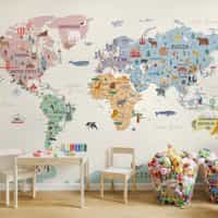 Playful World Journey Map for Kids Wallpaper Mural 5