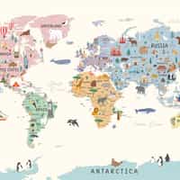 Playful World Journey Map for Kids Wallpaper Mural 8