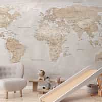Global Geographic World Map Wallpaper Mural 2