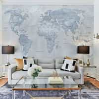 Global Geographic World Map Wallpaper Mural 1
