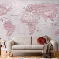 Global Geographic  World Map Wallpaper Mural 3