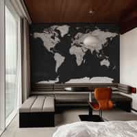 Classic Dark Tones World Wallpaper Mural 4