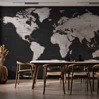 Classic Dark Tones World Wallpaper Mural 2