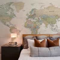 Educational Pastel World Map Wallpaper Mural 2