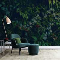 Elegant Botanical Jungle Greenery Wallpaper Mural 2