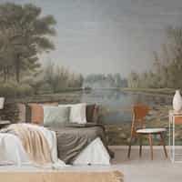 Elegant Water Lily Pond Wallpaper Mural 3