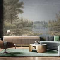 Elegant Water Lily Pond Wallpaper Mural 4