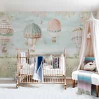 Pastel Dreamland Hot Air Balloon Wallpaper Mural 2