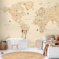 Safari Adventure World Map Kids Wallpaper Mural 3