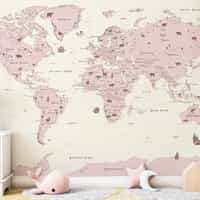 Safari Adventure World Map Kids Wallpaper Mural 2