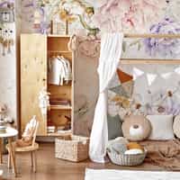 Elegant Pastel Peony Floral Wallpaper Mural 2